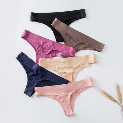 Sous-vêtements sexy femmes sans trace glace soie  string pour femmes