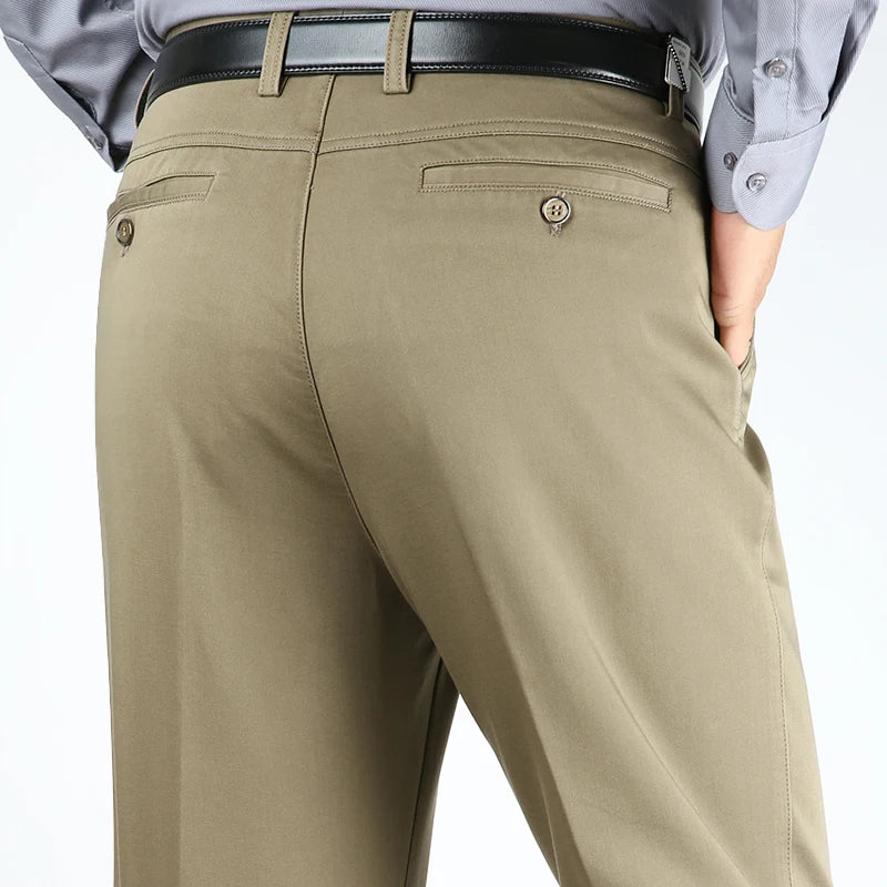 Pantalon droit taille haute pour hommes
