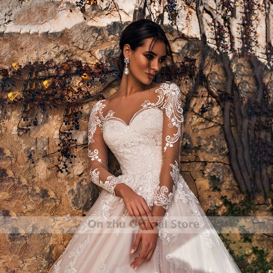 Robe De mariée De luxe à manches longues