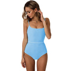 Maillot de bain une pièce coupe haute dos bas pour femmes