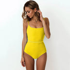 Maillot de bain une pièce coupe haute dos bas pour femmes