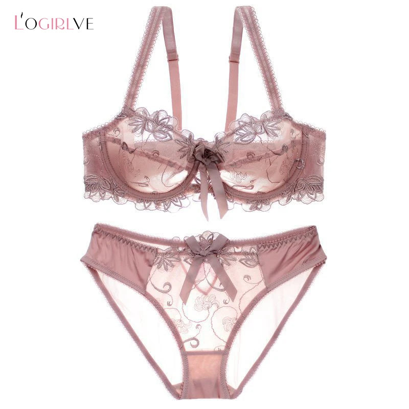 Ensemble de soutien-gorge en dentelle Ultra-mince multi-styles pour femmes, soutien-gorge en dentelle transparente, culotte