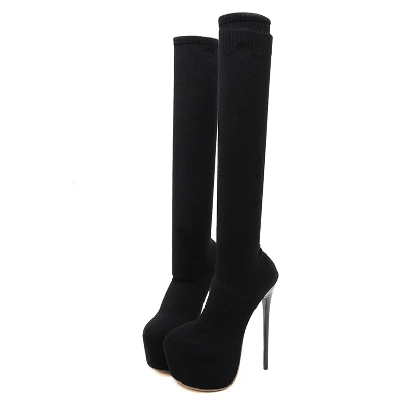 Cuissardes à talons plateforme pour femme