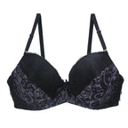 Soutien-gorge Push Up en dentelle brodée pour femmes