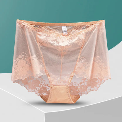 Sous-vêtements pour femmes en dentelle grande taille perforé slip transparent