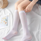 Bas de cuisse en velours blanc pour femmes