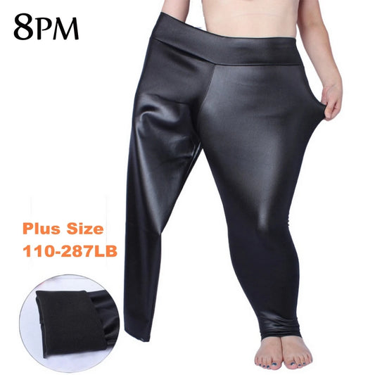 Leggings en PU grande taille 5XL pour femmes, rehausseur de fesses