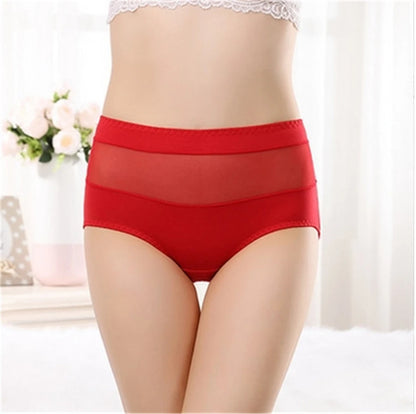 sous-vêtements en coton taille haute dentelle sexy creux transparent pour femme