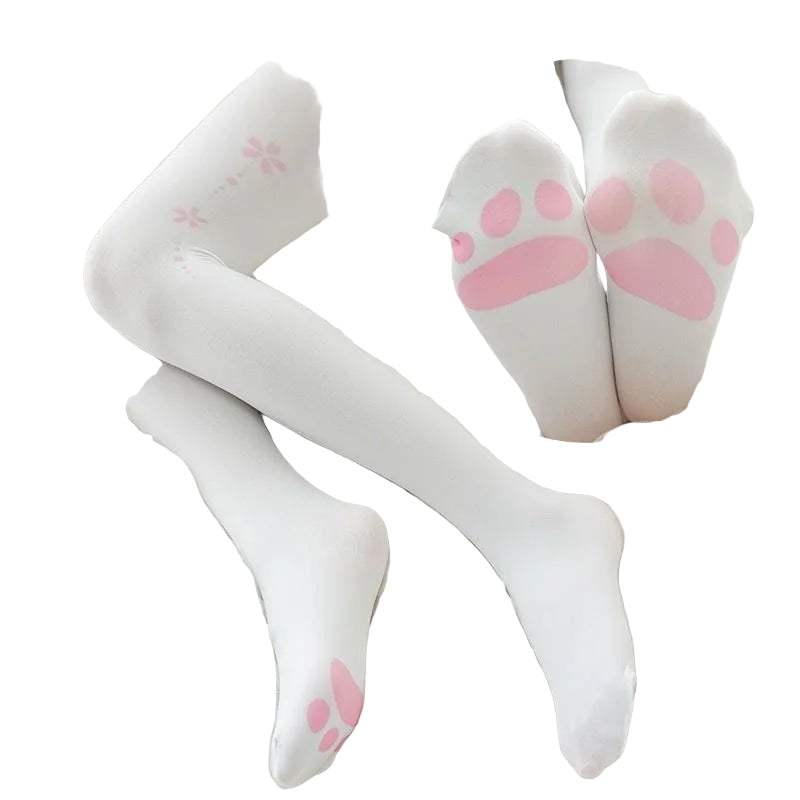 Bas de cuisse en velours blanc pour femmes