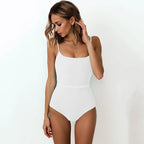 Maillot de bain une pièce coupe haute dos bas pour femmes