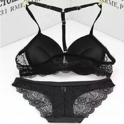 Ensemble de Lingerie pour femmes avec boucle avant et bandoulière soutien-gorge Push Up