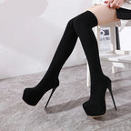Cuissardes à talons plateforme pour femme