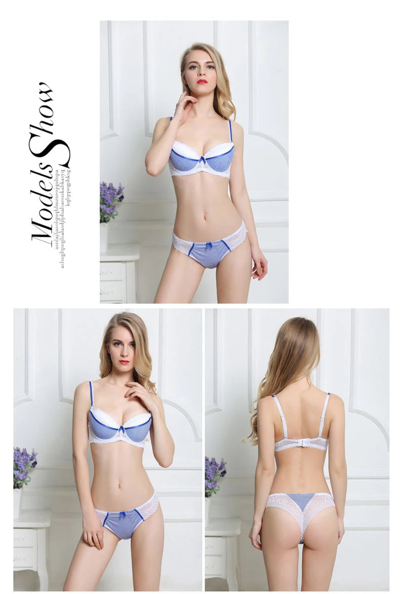 Ensemble culotte et soutien-gorge push-up pour femmes