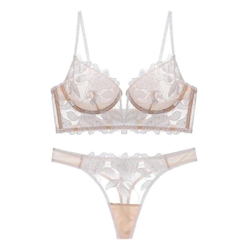 Ensemble de Lingerie soutien-gorge Push Up et culotte en dentelle pour femmes