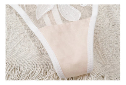 Ensemble de lingerie sexy en dentelle brodée française pour femmes