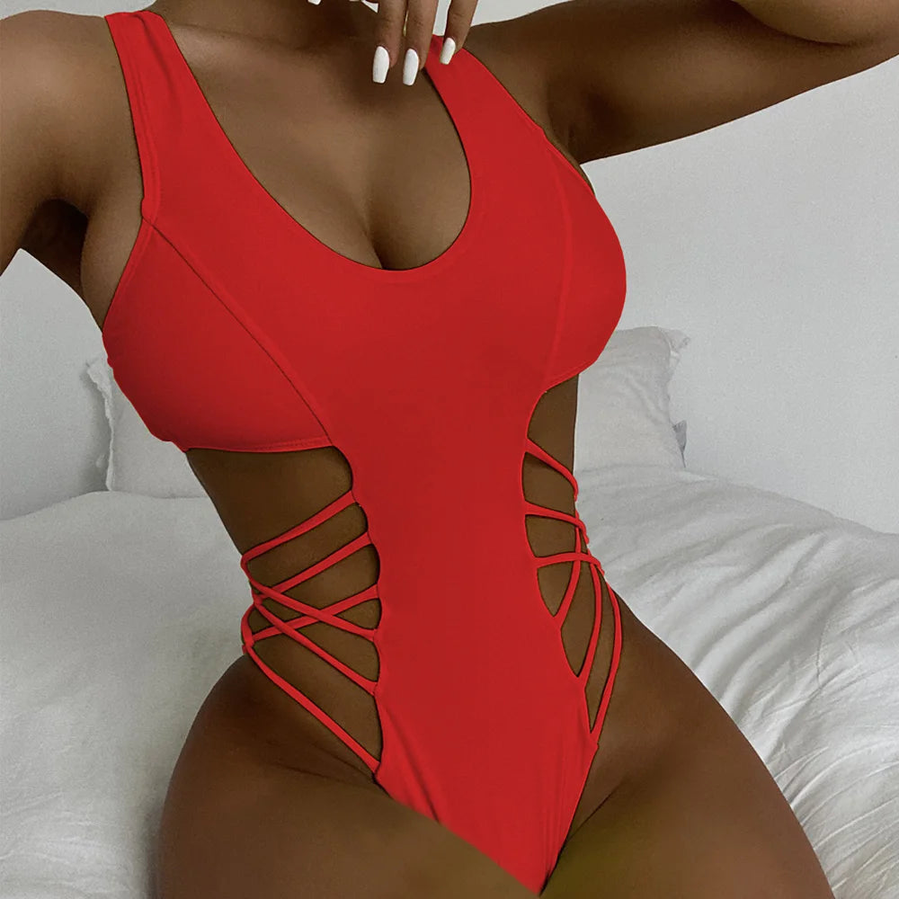 maillot de bain pour femme une pièce croix dos nu