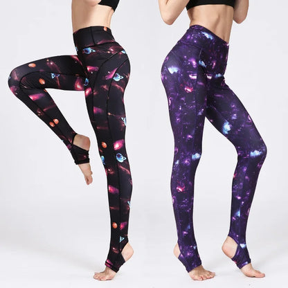 Leggings de sport à fleurs taille haute pour femme