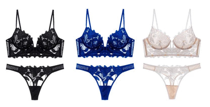 Ensemble de lingerie sexy en dentelle brodée française pour femmes