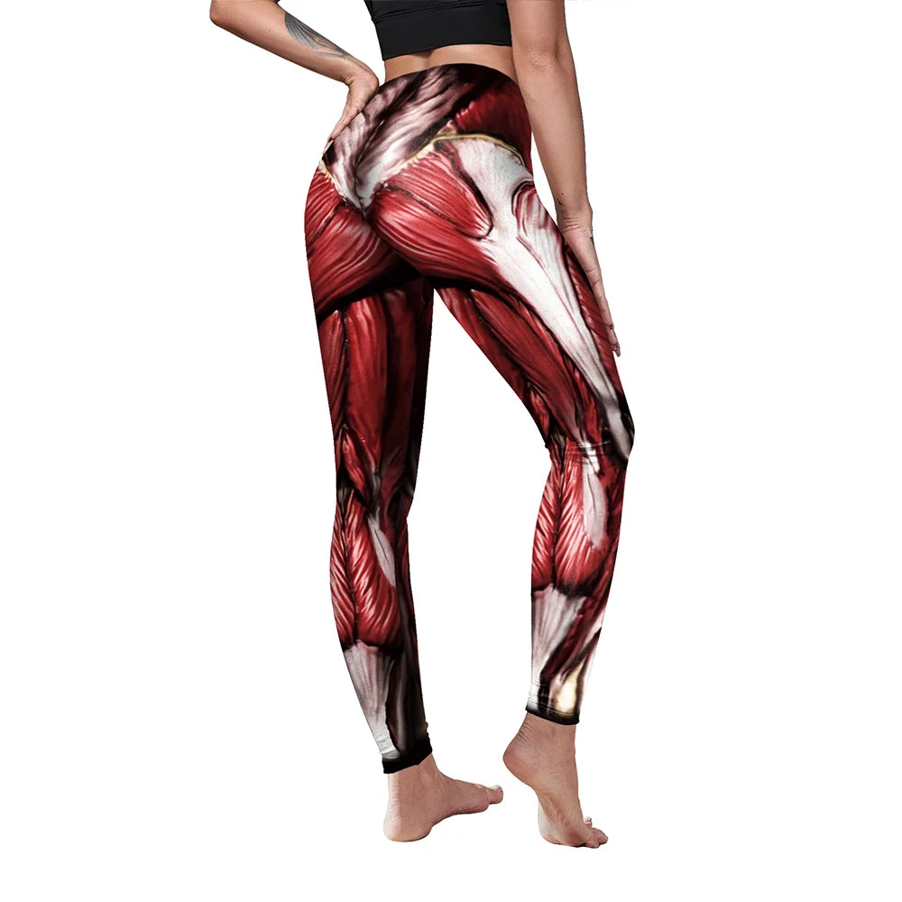 Legging imprimé muscle 3D classique Attack on Titan pour femmes