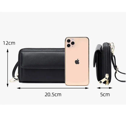 Sac à bandoulière en cuir PU pour téléphone à écran tactile pour femme,