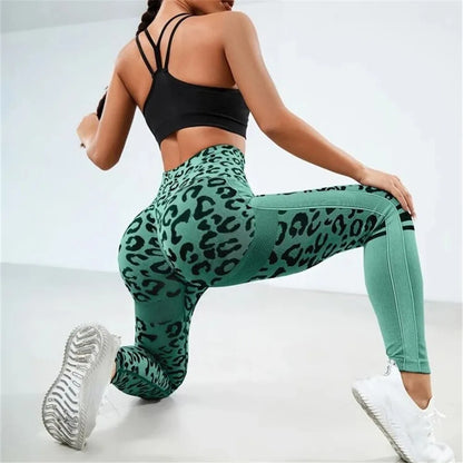 Leggings sans couture léopard pour femme