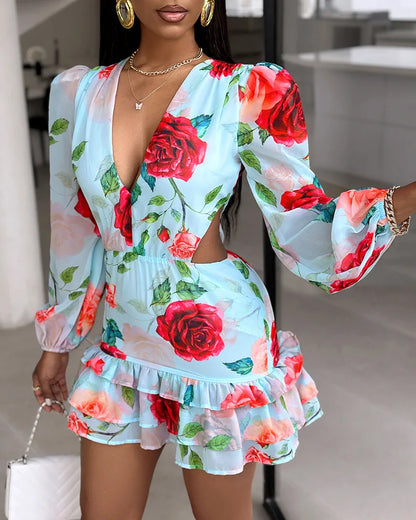 Mini robe bohème à imprimé floral pour femmes