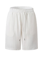 Ensemble chemise et short décontractée à rayures pour hommes