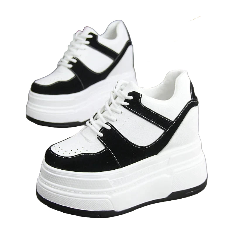 Basket britanniques en cuir véritable pour femme