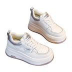 Basket à lacets en cuir de vache véritable pour femmes