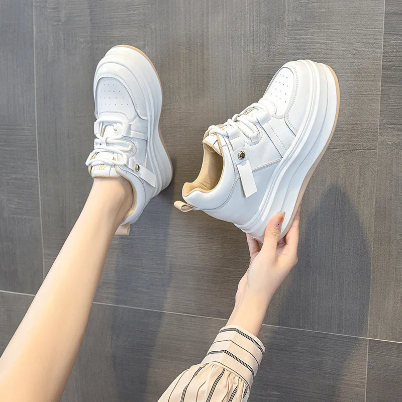 Basket en cuir véritable pour femmes