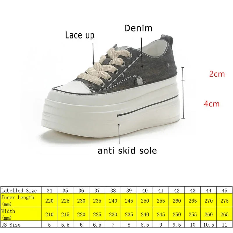 Basket compensées à plateforme de 6cm pour femmes