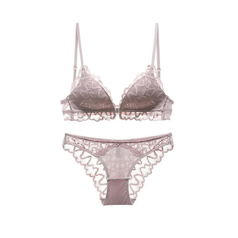 Ensemble de sous-vêtements avec soutien-gorge à fermeture frontale pour femmes