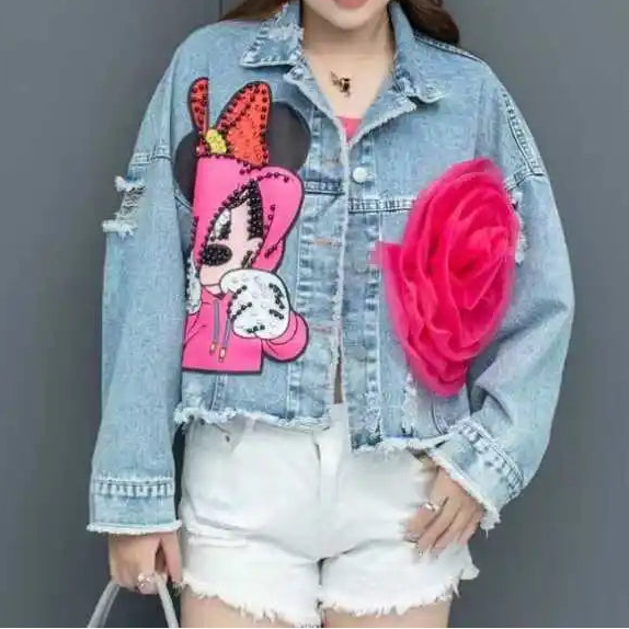 Veste en jean à manches longues pour femmes