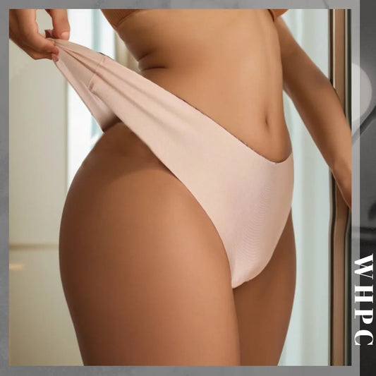 Culotte taille V en soie glacée pour femme