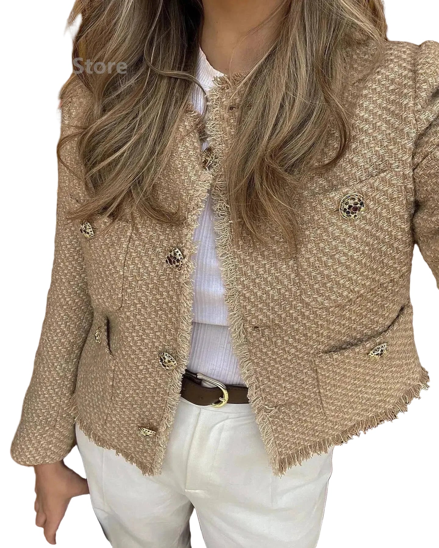 Manteau à manches longues et bouton avant pour femme