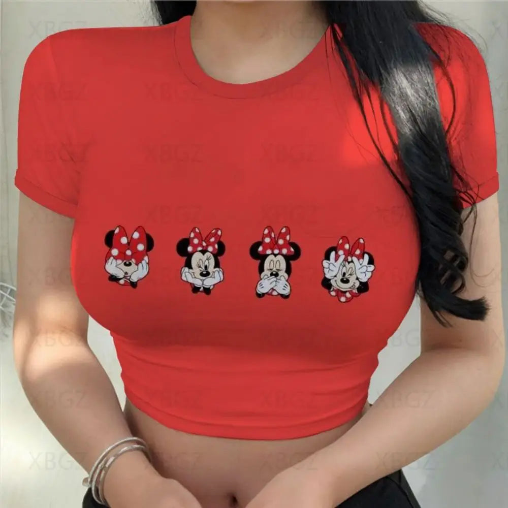 T-shirt Disney Mickey pour femmes haut court