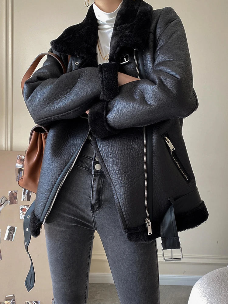 Veste en fausse fourrure pour femmes