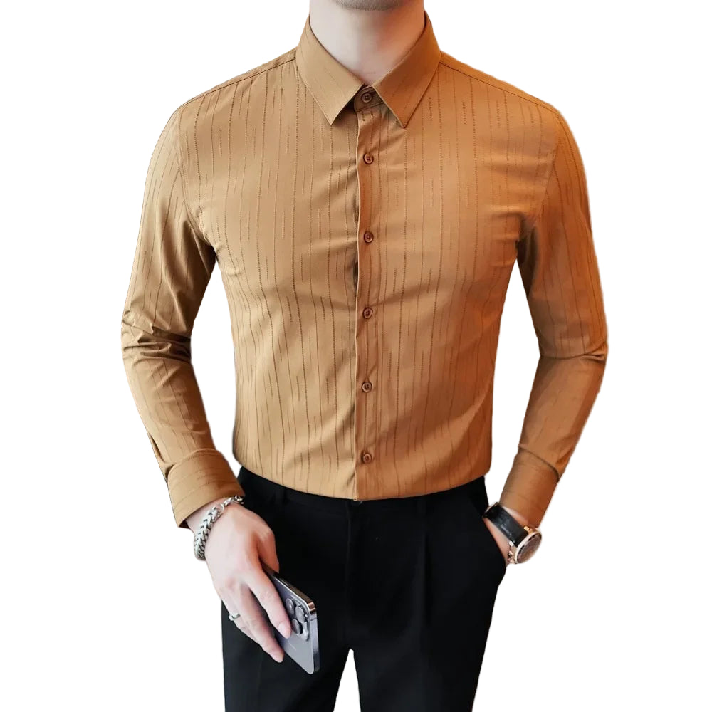 Chemises rayées à manches longues pour hommes