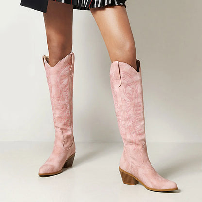 Bottes de Cowboy occidentales pour femmes pointues