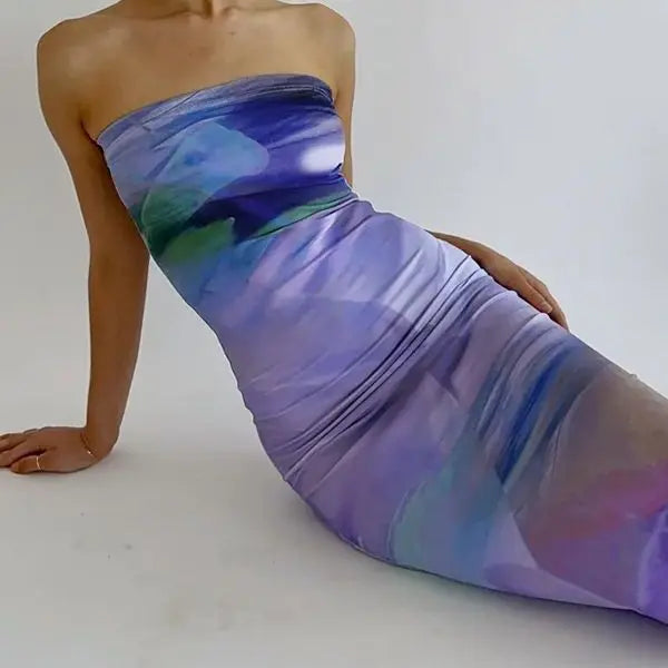 Robe longue géométrique pour femmes