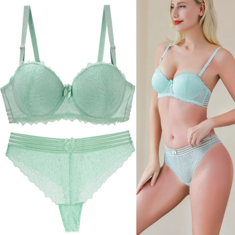 Ensemble de soutien-gorge Push Up en dentelle pour femmes