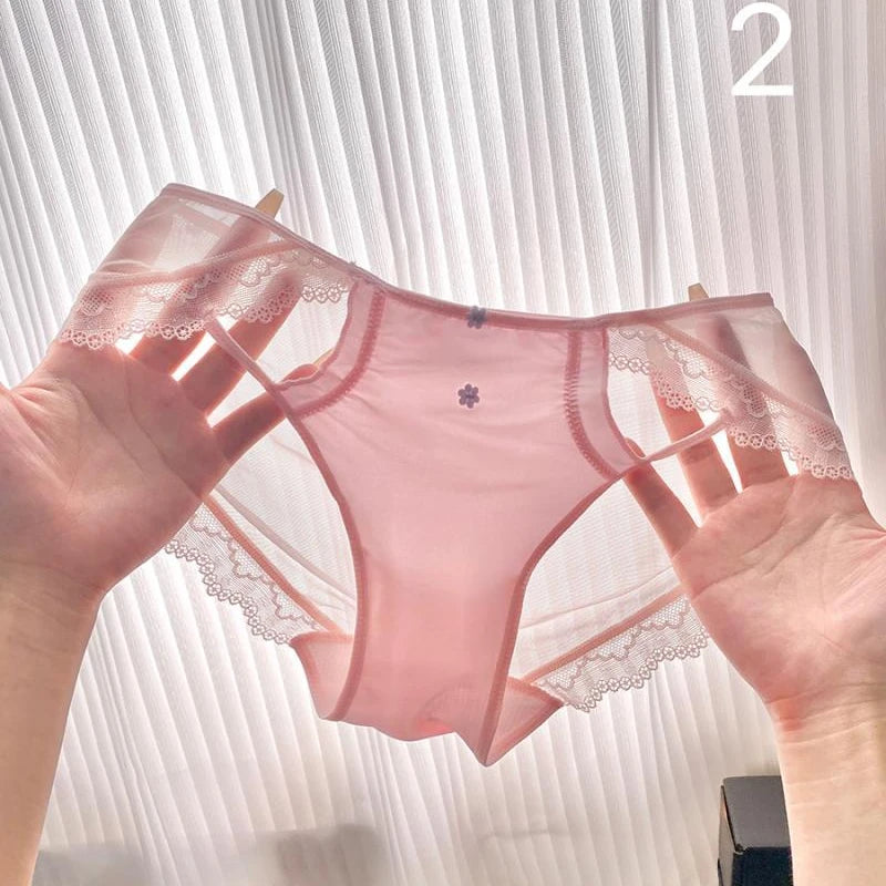 Culotte en dentelle sexy pour femmes, taille basse, mince, confortable et respirante,