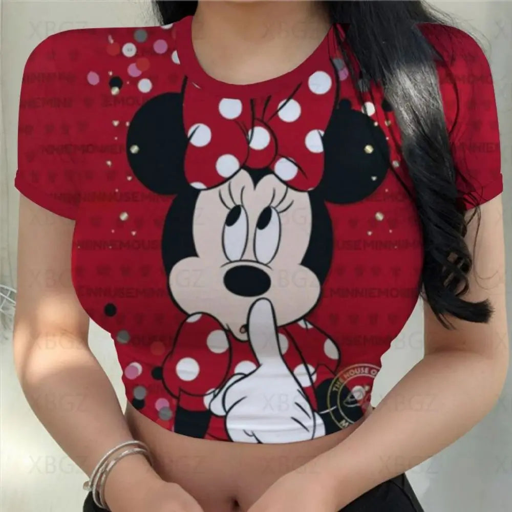 T-shirt Disney Mickey pour femmes haut court