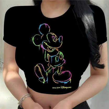 T-shirt Disney Minnie Mouse pour femmes haut court