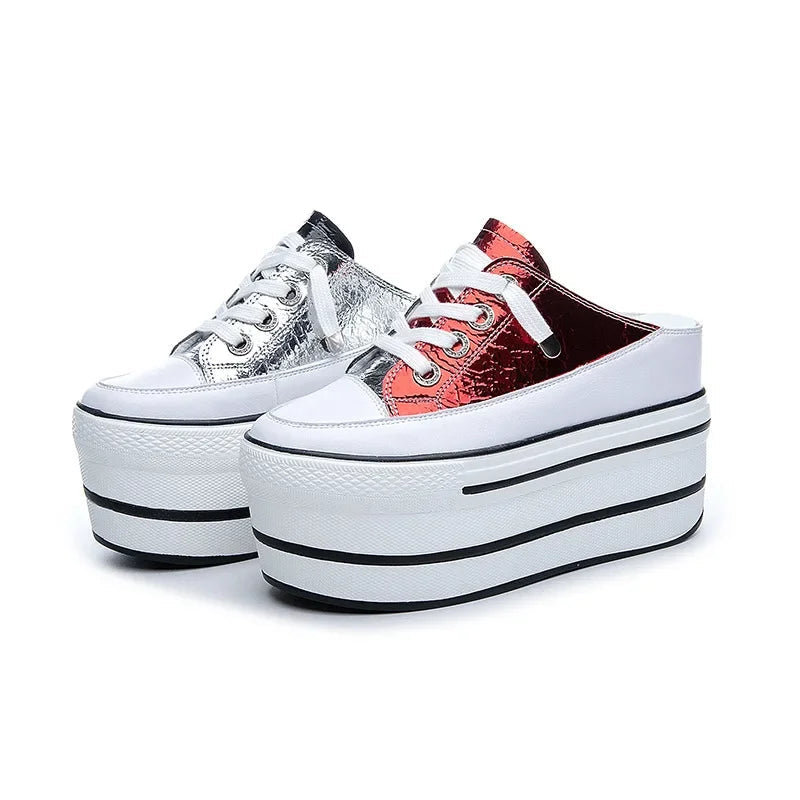 Baskets en cuir véritable pour femmes