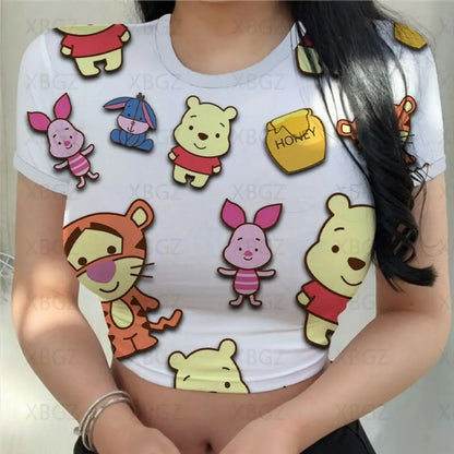 T-shirt Disney  Winnie Ourson  pour femmes haut court