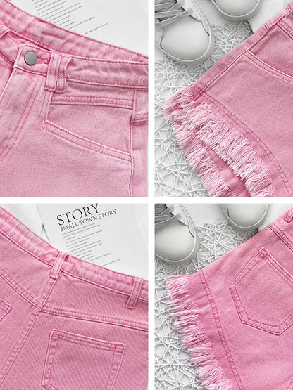 Short en jean blanc pour femme