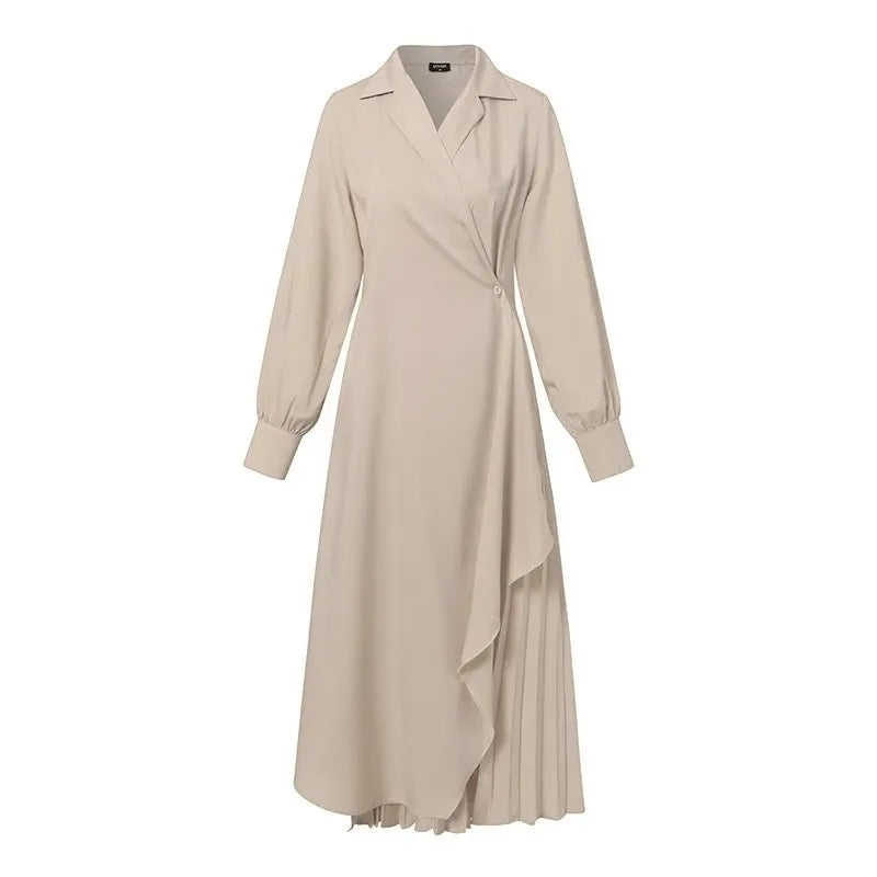 Robe longue plissée pour femmes, chemise formelle élégante