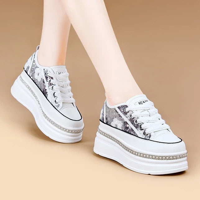 Basket synthétique microfibre en cuir pour femmes