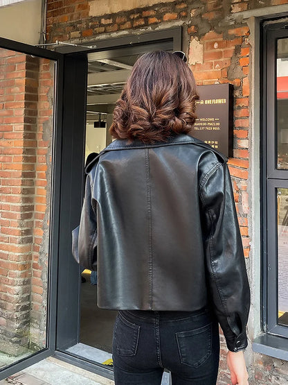 Veste en faux cuir pour femme